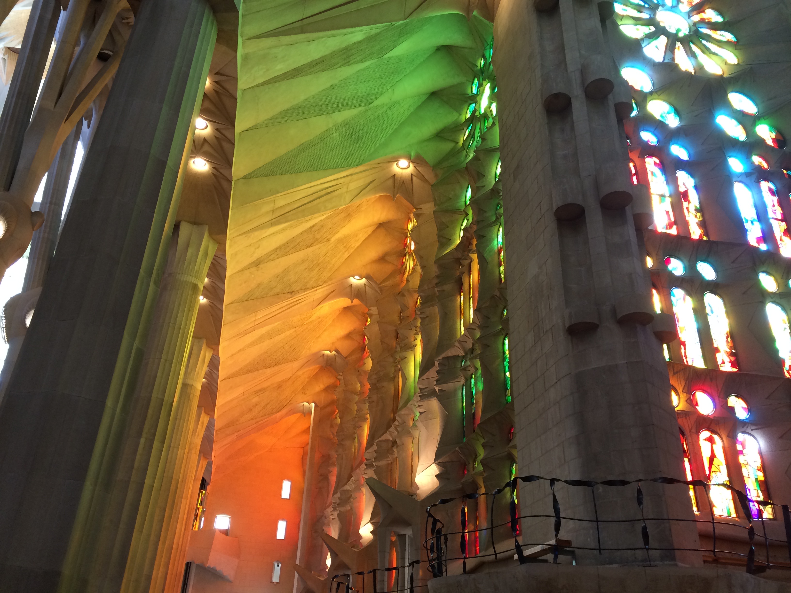 Barcelona - Sagrada Familia light reflections green