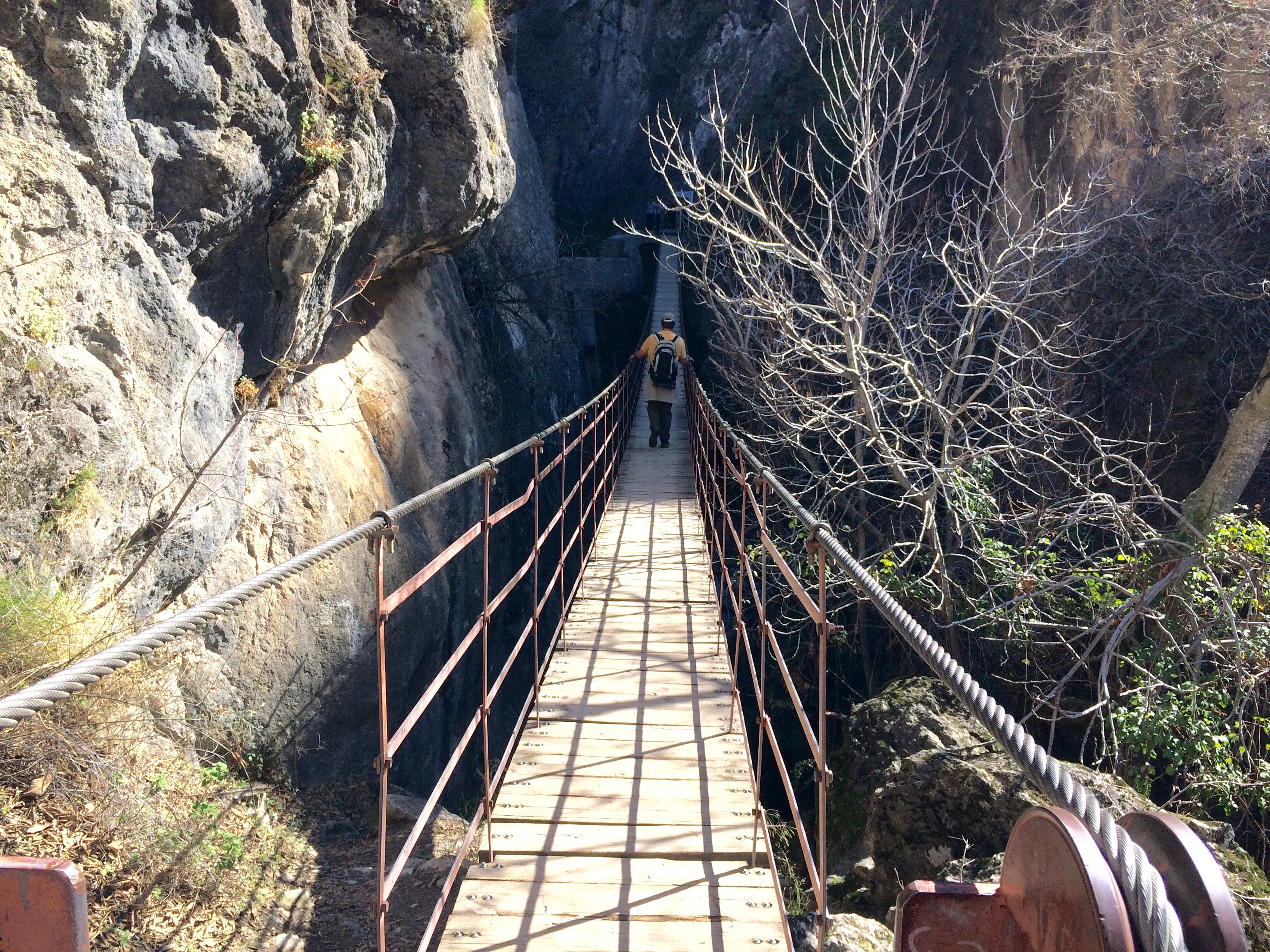 Los Cahorros gorge walk Monachil Third Longest Hanging Bridge