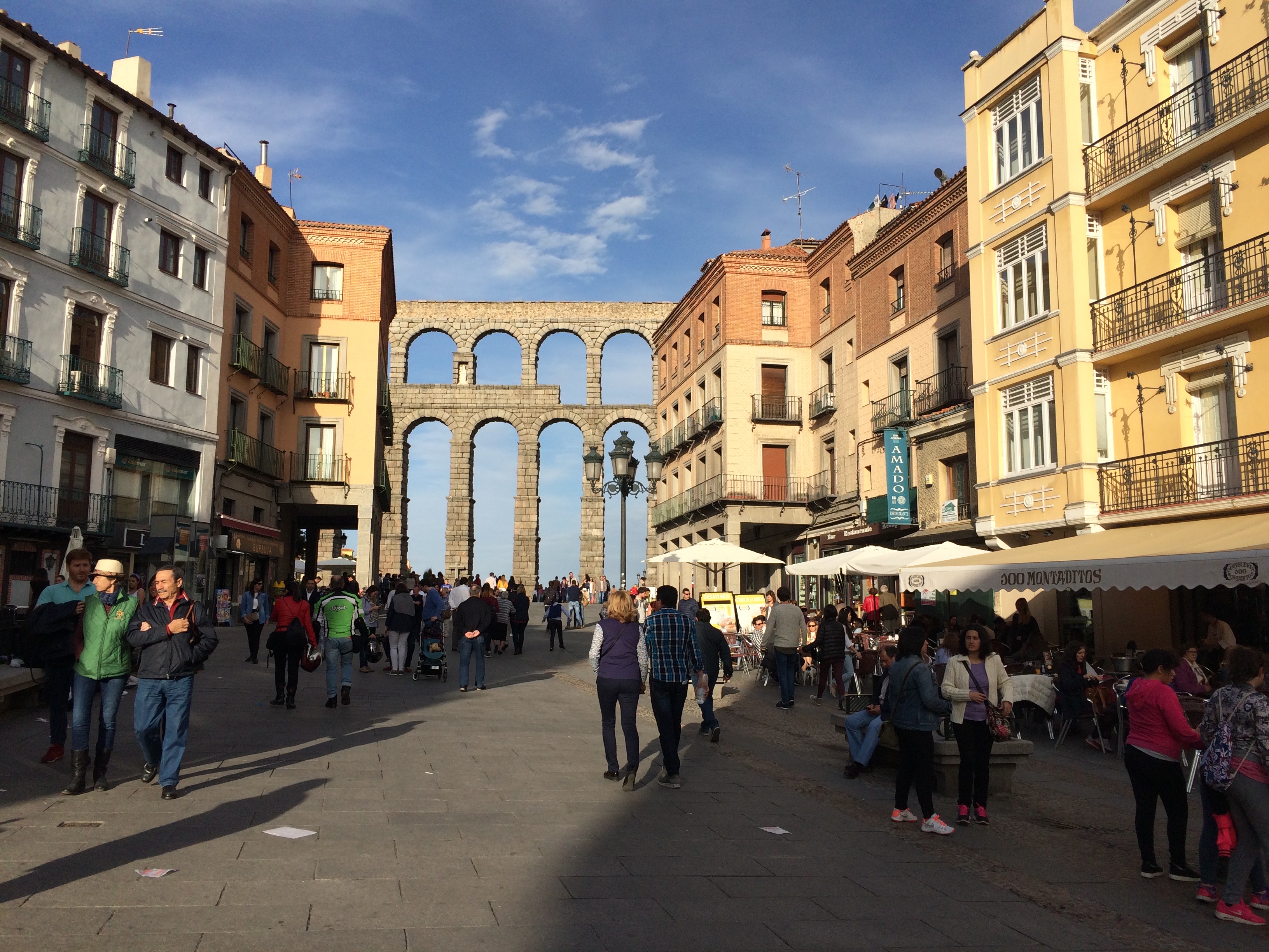 Segovia aqueduct centre of town