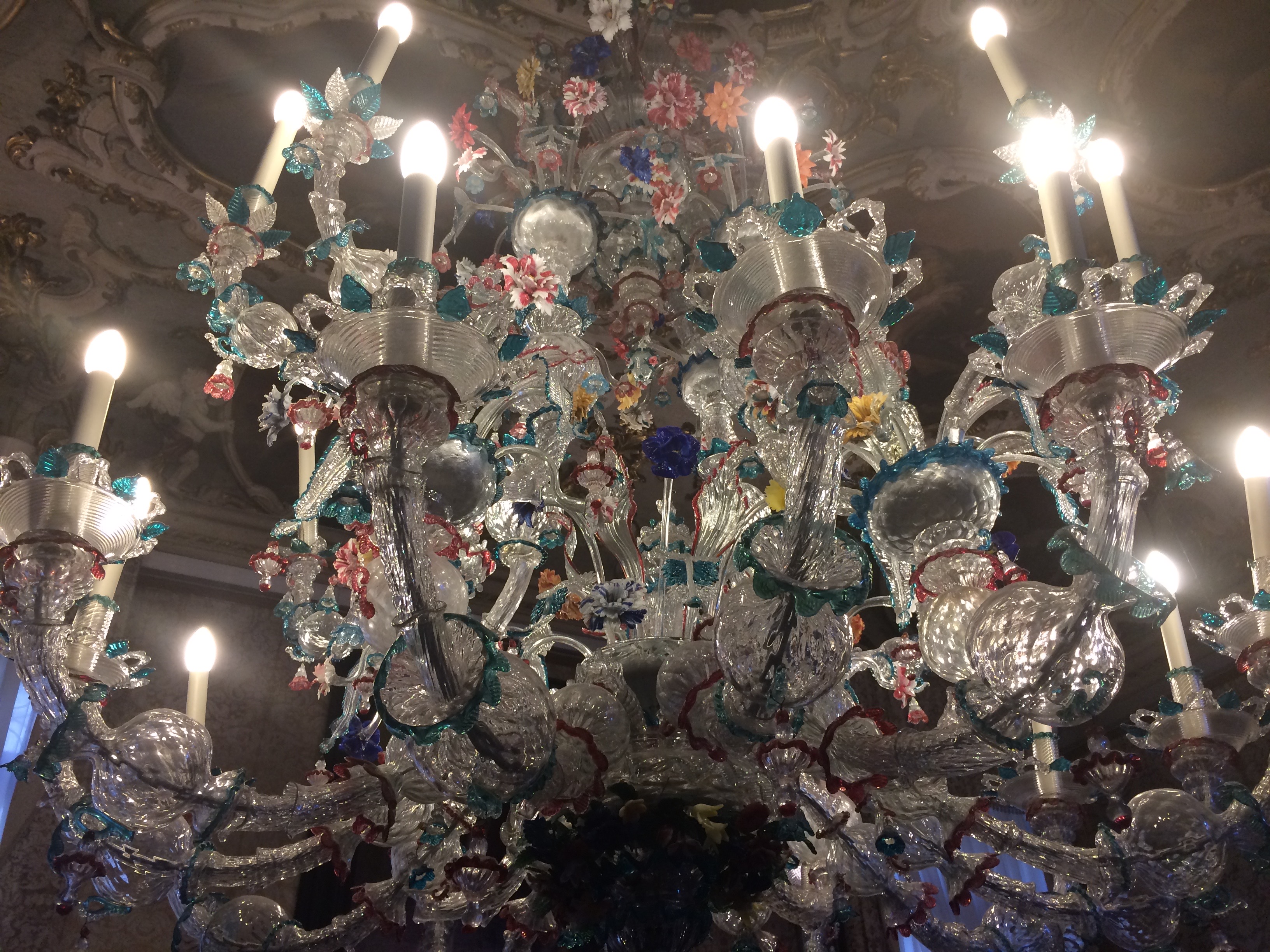 Venice Ca' Rezzonico Murano glass chandelier