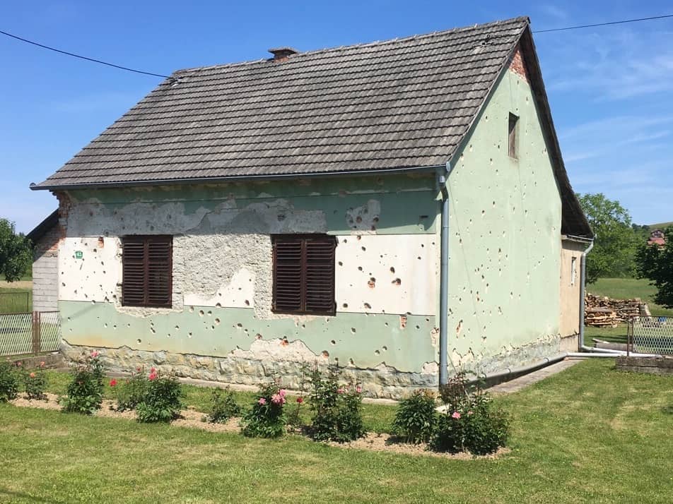 Croatia Karlovac Turanj house with bullet holes