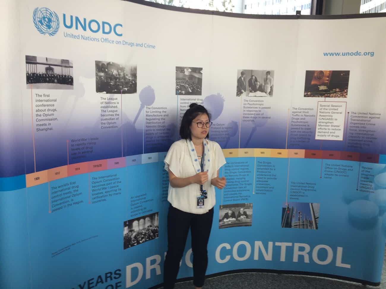 United Nations Vienna Tour UNODC display